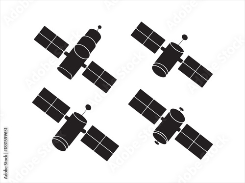 Satellite Icons Set | Space Communication Technology Symbols