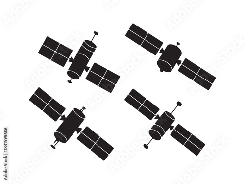 Satellite Icons Set | Space Communication Technology Symbols