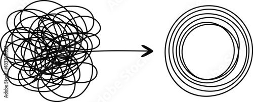 From chaos to order, simplifying complexity with clear direction and structure Vector
