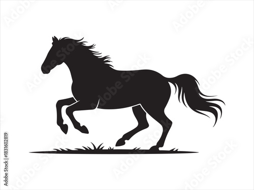 Running Horse Silhouette Vector Illustration