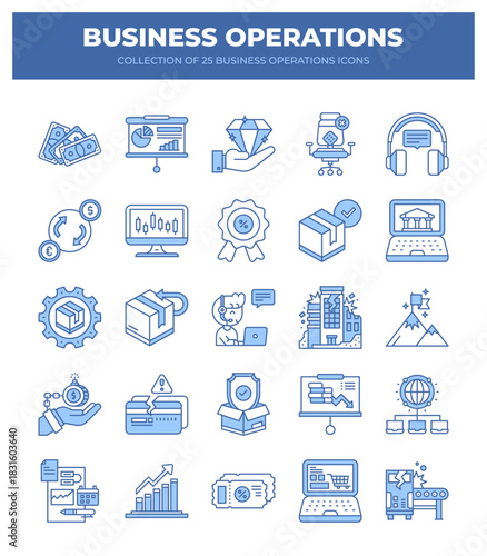Collection of 25 Business Operations Icons. Streamline Your Workflow