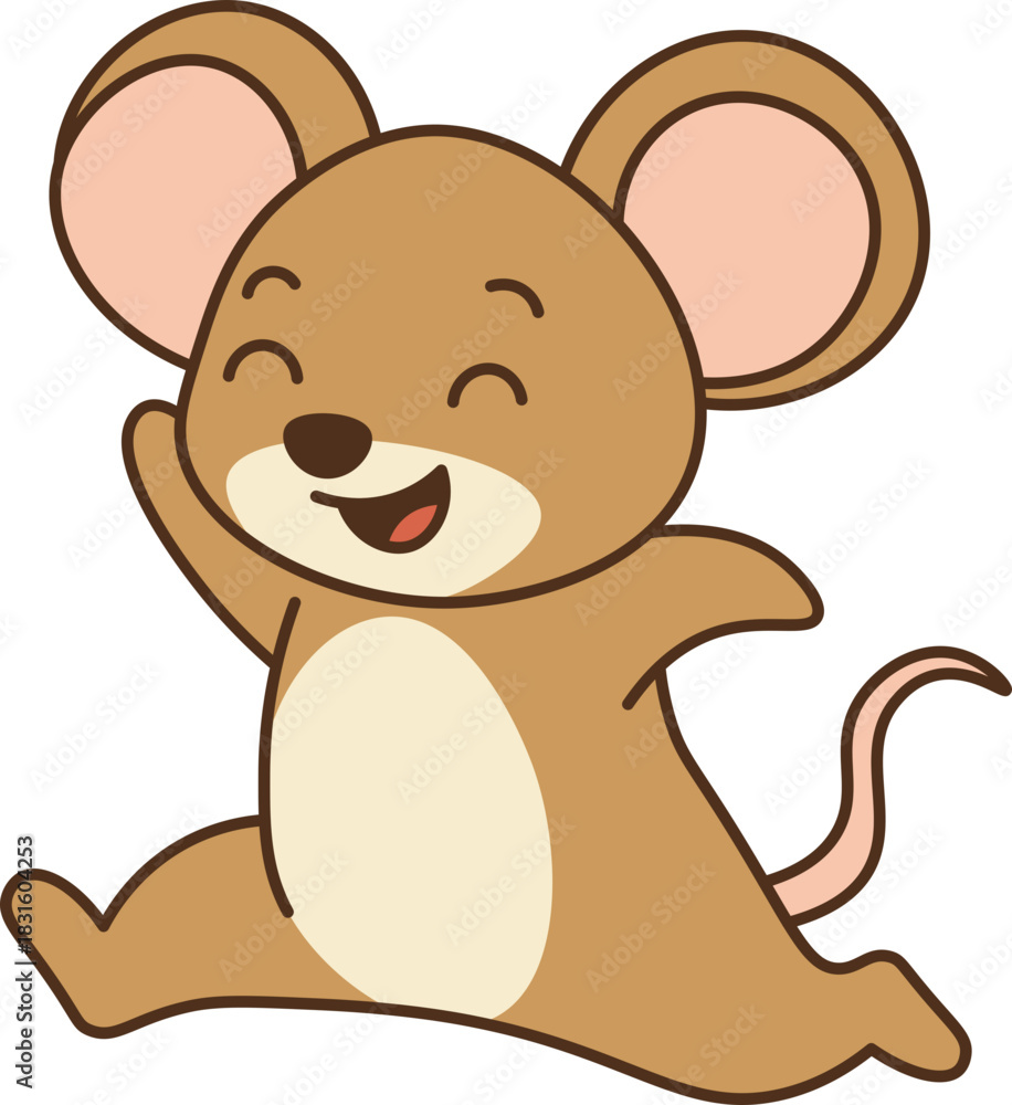 Obraz premium illustration of cartoon rat is running vector shape