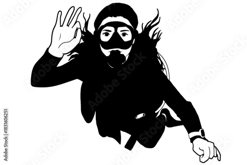 scuba diver with okay sign