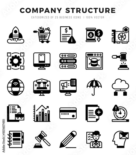 Set of Company Structure icons. Vector Illustration.