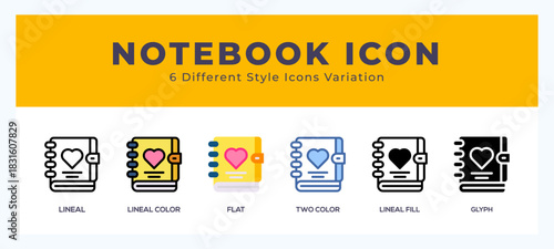 Notebook set of vector icon. For web. and mobile app