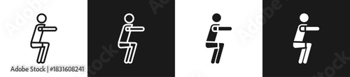 Burpee Line N Glyph Icon Style In White And Black Background