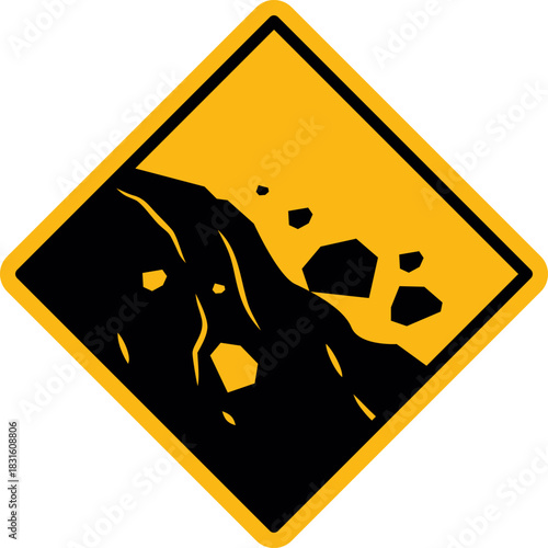 Warning Sign Icon Symbol Landslide