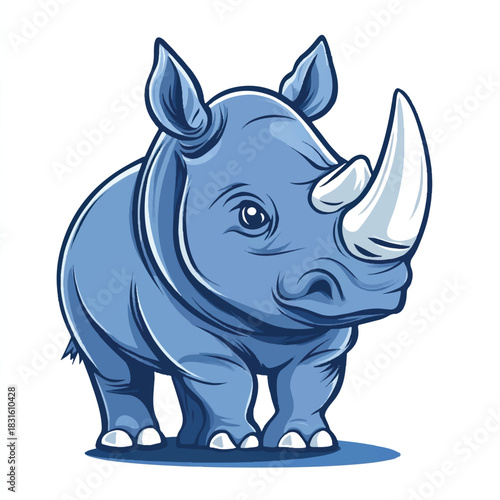 Detailed Illustration of a Blue Rhinoceros
