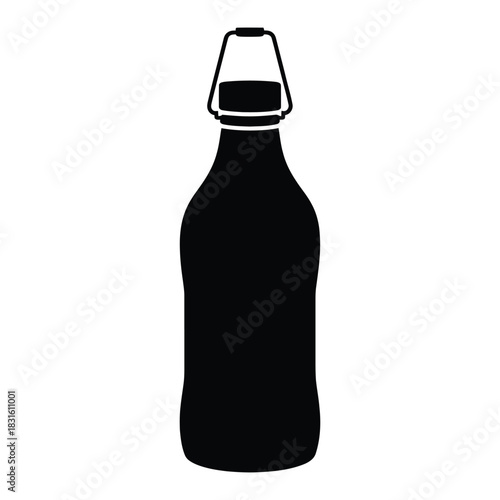 Cold brew bottle Vector, Silhouette, Illustration