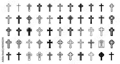 Cross Icons. Latin, Celtic, Ornate, and Patterned Variations for Design Use