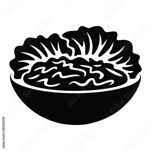 Bulgogi in lettuce wrap Vector, Silhouette, Illustration