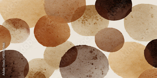 Abstract circles and stone texture with a healthy brown potato snack on white