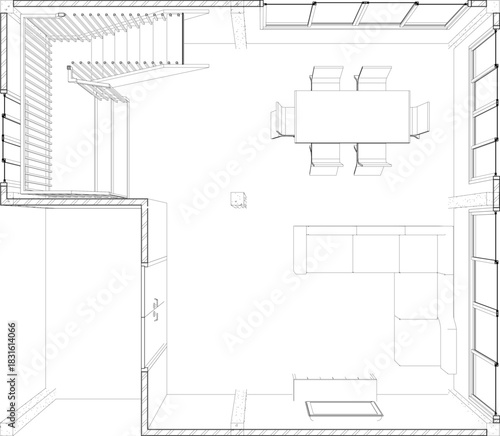 3D illustration of building structure