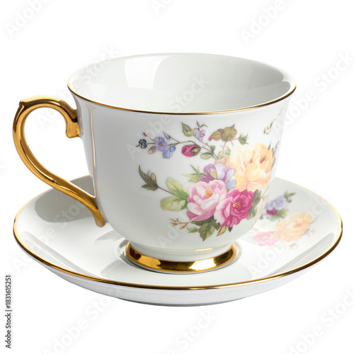 Exquisite floral tea cup elegance