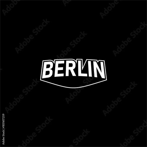 Illustration vector graphic typography of Berlin on black background. Berlin text vintage. Good for template background, t-shirt, banner, poster, etc. 