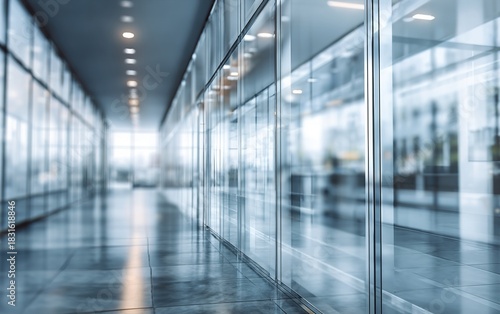 Wallpaper Mural Blurred glass wall of modern business office building at the business center use for background in business concept. Blur corporate business office. Abstract office windows background. High quality Torontodigital.ca