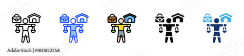 Work Life Balance Icon Collection With Multiple Styles