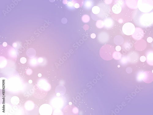 紫とピンク色のグラデーション背景にキラキラ輝く光のフレーム