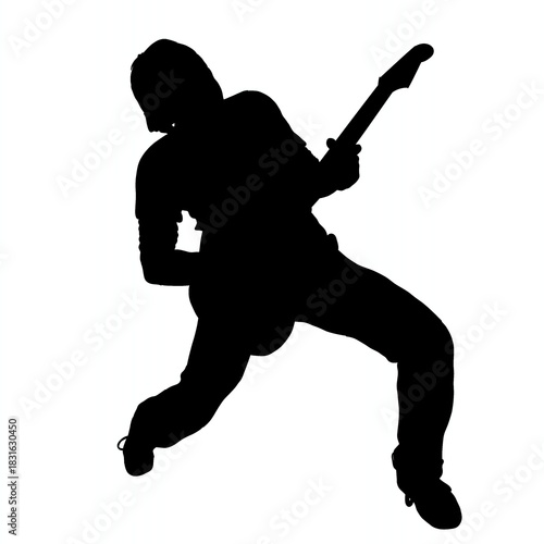 Guitar player silhouette