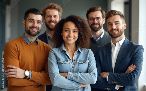 Group, diversity and portrait of team in business together with arms crossed at work, company teamwork and collaboration in the workplace. People, face and happy working in professional office