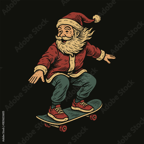 Deck the Halls and the Half Pipe: Ultimate Skater Xmas Graphic