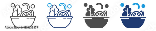 salad icon set multiple stryle