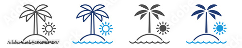 island icon set multiple stryle