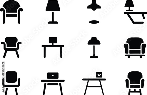 Furniture icons set