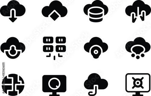 Cloud computing technology icons