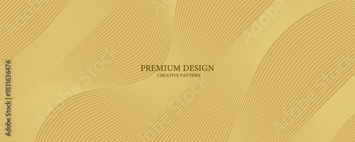 Contemporary technology cover design set. Luxury gold background line pattern (guilloche curves). Premium golden vector tech backdrop for business template, digital certificate