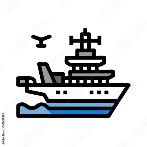 vector illustration of a air carrier ship