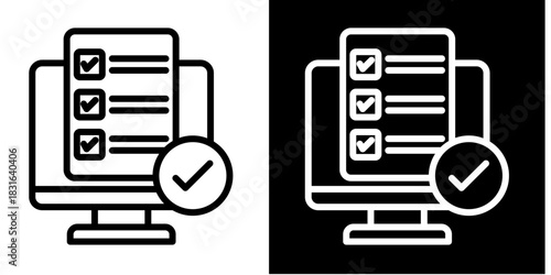 Accountability System Icon Set White Style Collection