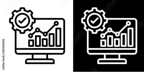 Responsibility Chart Icon Set White Style Collection