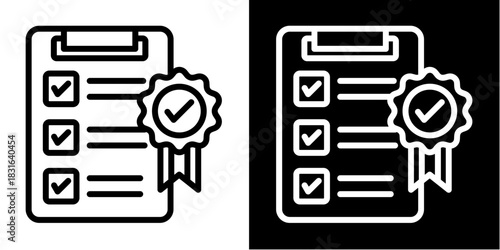 Compliance Checklist Icon Set White Style Collection
