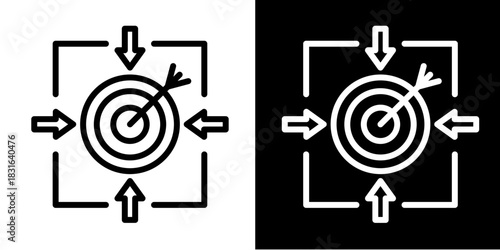 Goal Alignment Icon Set White Style Collection