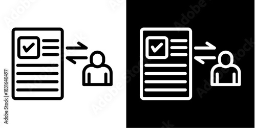 Peer Review Icon Set White Style Collection