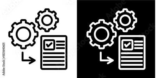 Execution Plan Icon Set White Style Collection