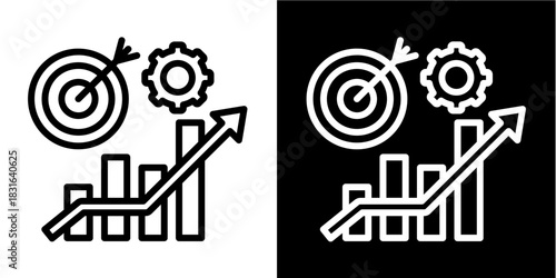 Impact Metrics Icon Set White Style Collection