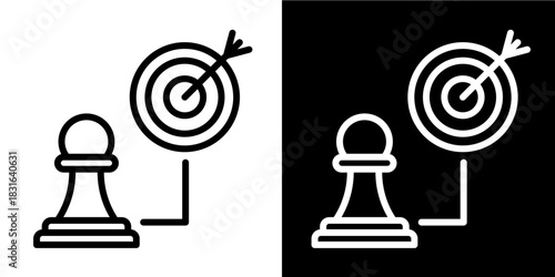 Strategic Objectives Icon Set White Style Collection
