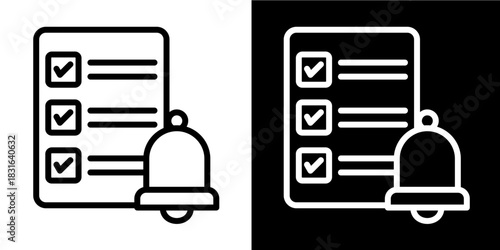 Task Reminder Icon Set White Style Collection