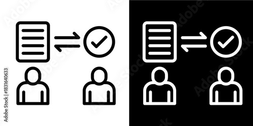 Responsibility Alignmen Icon Set White Style Collection