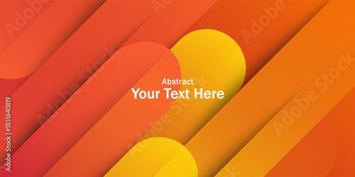 Dynamic abstract fluid geometric colorful gradient orange shape background.