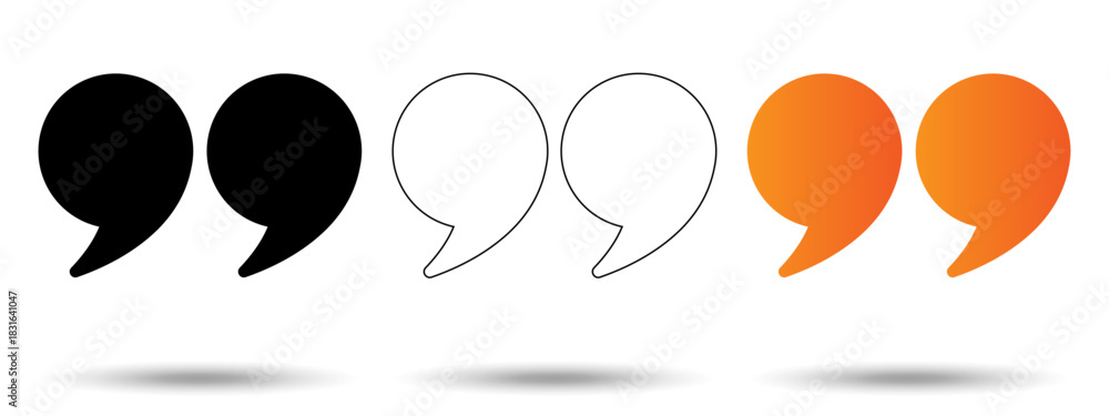 Obraz premium Quote icon. Quote icon on a white background, isolated. The icon has three uses in applications and websites. Vector illustration. Quote icon on a white background.