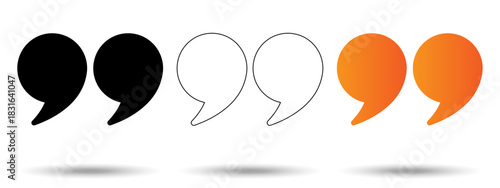 Quote icon. Quote icon on a white background, isolated. The icon has three uses in applications and websites. Vector illustration. Quote icon on a white background.