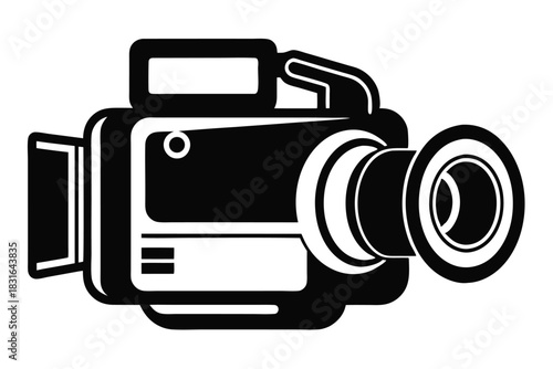 Wallpaper Mural handycam black and white silhouette on white background Torontodigital.ca