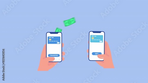 Money Transfer Animation | 4K Loopable Alpha Channel