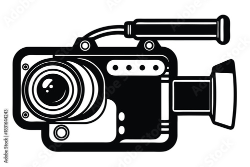 handycam black and white silhouette on white background