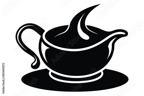 gravy black and white silhouette on white background