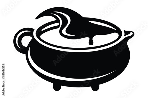 gravy black and white silhouette on white background