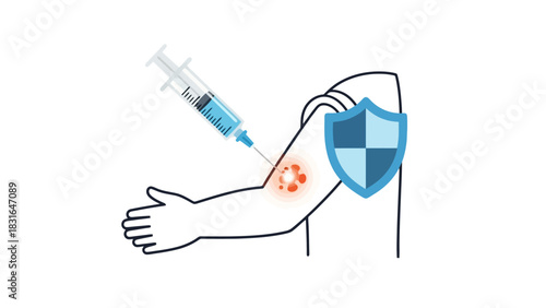 Vaccination and Immune System Protection A Medical Illustration